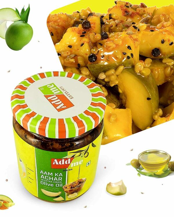 Add me Mango Pickle Aam Ka Achar in Extra Virgin Olive Oil 500 gm