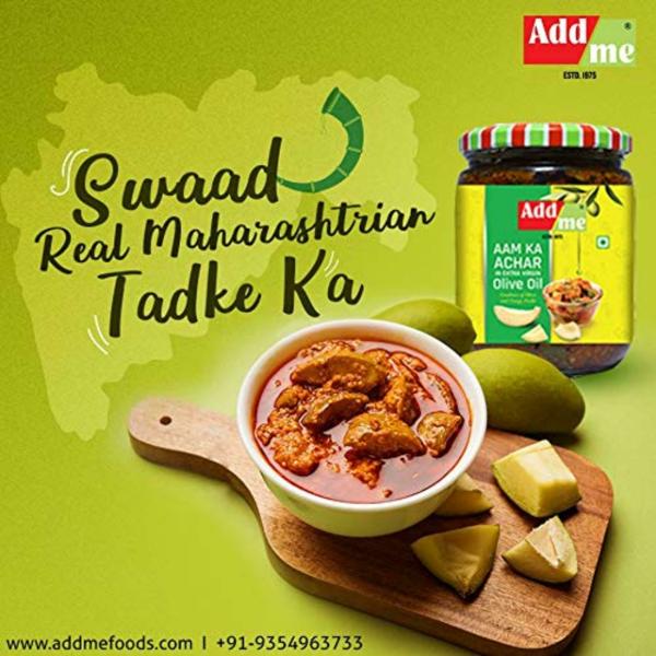 Add me Mango Pickle Aam Ka Achar in Extra Virgin Olive Oil 500 gm