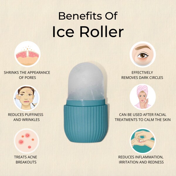 GHAR SOAPS Ice Roller For Neck, Face & Eyes Massage, Reusable Facial