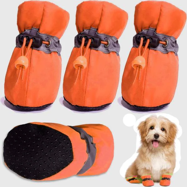 KUTKUT Washable Dog Boots Paw Protector For Hot Pavement AntiSlip Dog