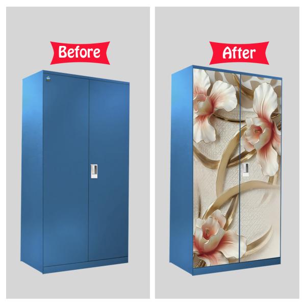 WallWear Almirah Stickers Self Adhesive Almirah Door Sticker