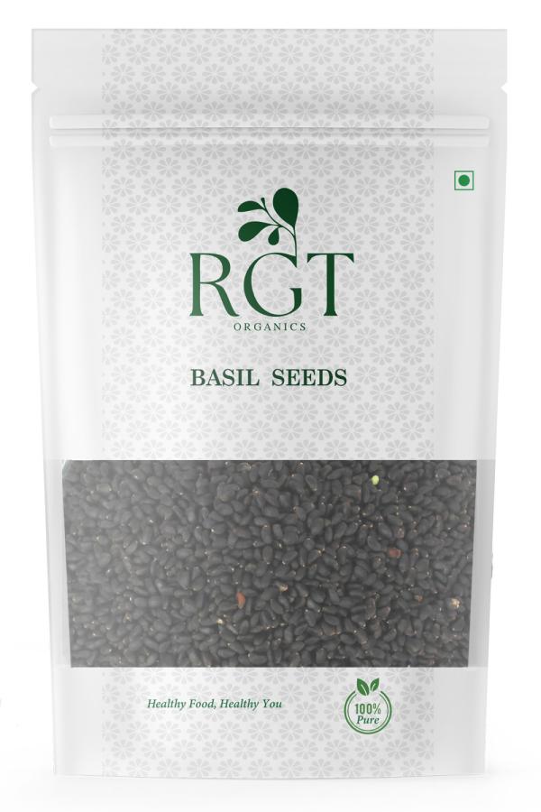 RGT Organics Basil Seeds 400 Gram (200Gmx2) Nutritious Organic Sabja Seeds Tukmaria Seeds