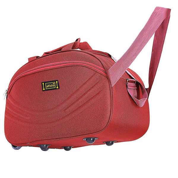 Alfisha Red Waterproof Lightweight Luggage Travel Duffel Bag With