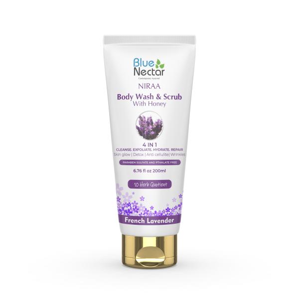 Blue Nectar French Lavender Face and Body Scrub and Body Wash with