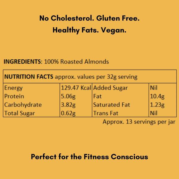 Happy Jars Unsweetened Almond Butter Pure Almonds, Suitable For Babies