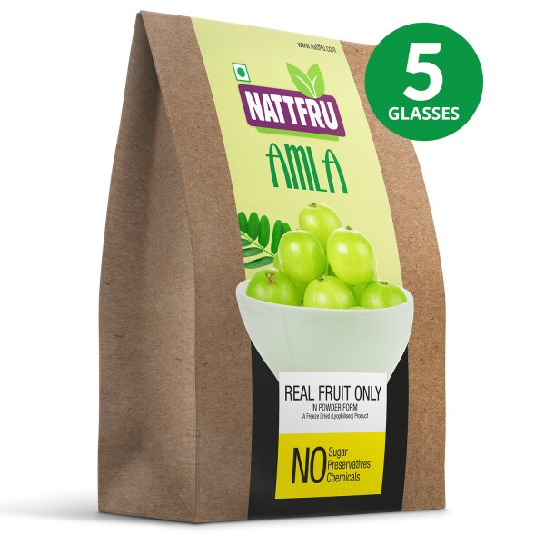 Nattfru Amla Juice Powder Healthy Heart & Hair 100 Natural, No Artificial Colour, No