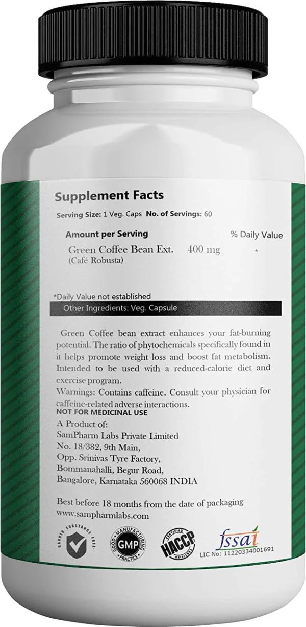 Sam Health Green Coffee Bean 400 mg 400 mg JioMart