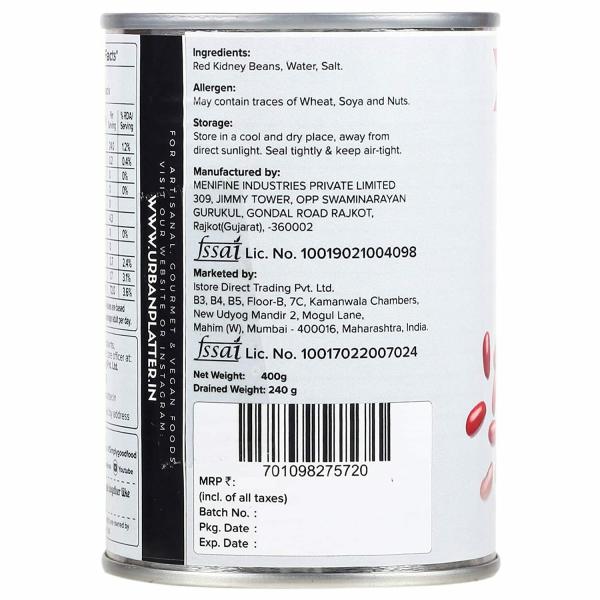 Urban Platter Red Kidney Beans (Rajma) in Brine, 400g (Drained Weight 240g) JioMart
