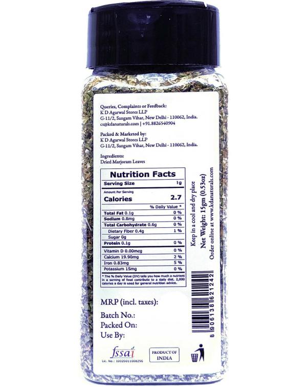KDA Dried Marjoram Flakes, 15 g JioMart
