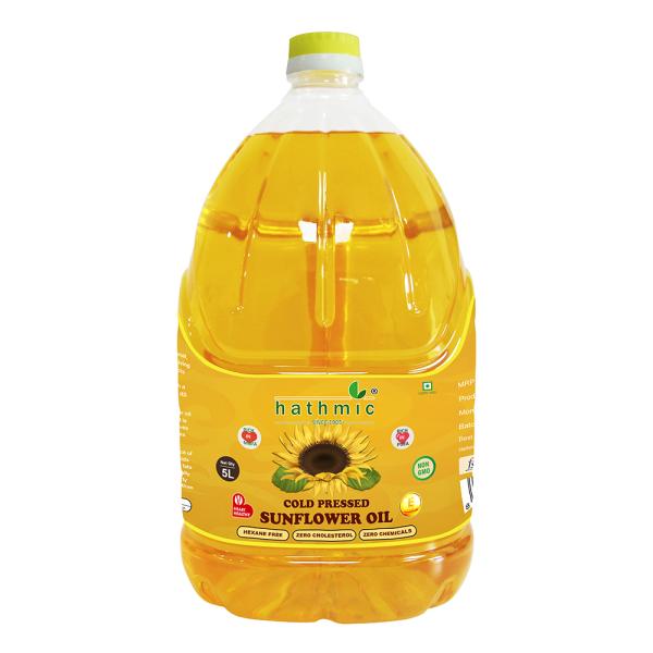 Hathmic Cold Pressed Sunflower Oil, 5L JioMart
