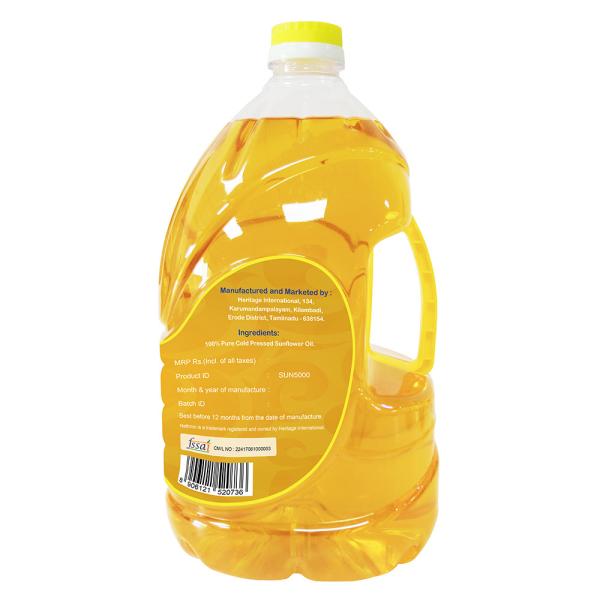 Hathmic Cold Pressed Sunflower Oil, 5L JioMart