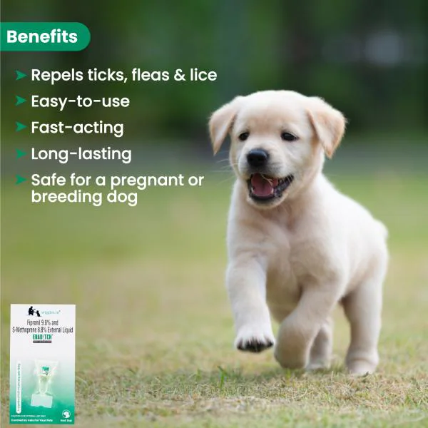 Wiggles Eraditch Spot on for Dogs Fleas Ticks Remover Treatment Drops
