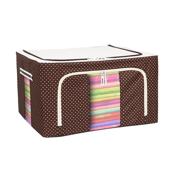 Kartunbox Brown Polyester Foldable Cloth Storage Box Pack of 4 JioMart