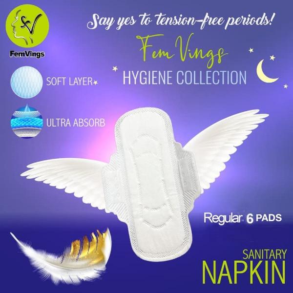 Femvings Hygienic Ultra Absorbent Sanitary Pad Regular size 240mm 6