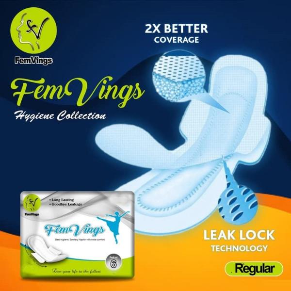 Femvings Hygienic Ultra Absorbent Sanitary Pad Regular size 240mm 6