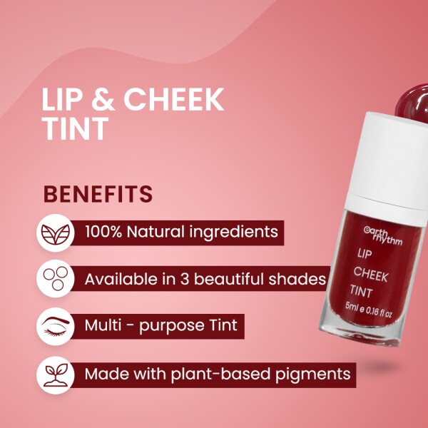 Earth Rhythm Lip & Cheek Tint Brandy, Hydrates Dry Chapped Lips, Women