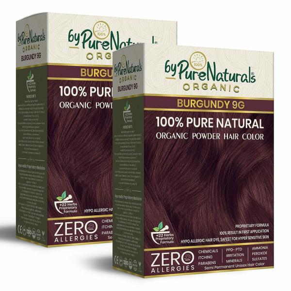 byPureNaturals 100% Organic Powder Burgundy Hair Color for Men & Women 120  Gram pack of 2 - JioMart