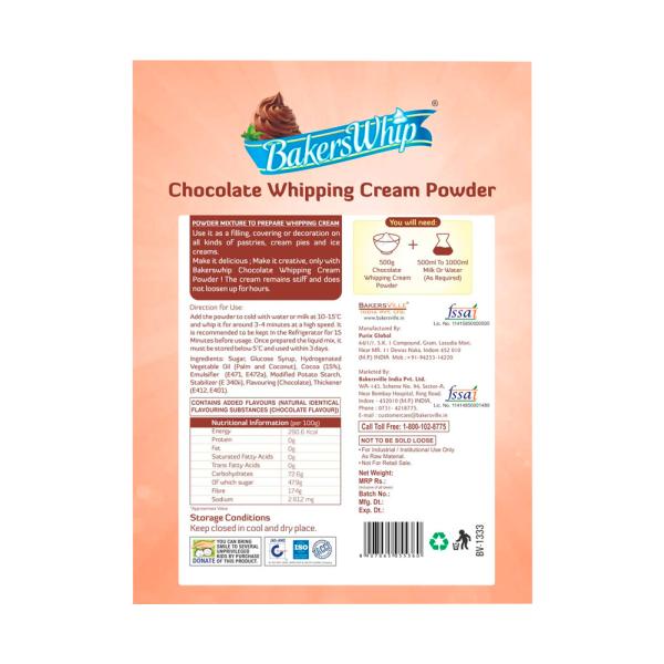 Bakerswhip Chocolate Whipping Cream Powder, 450g JioMart