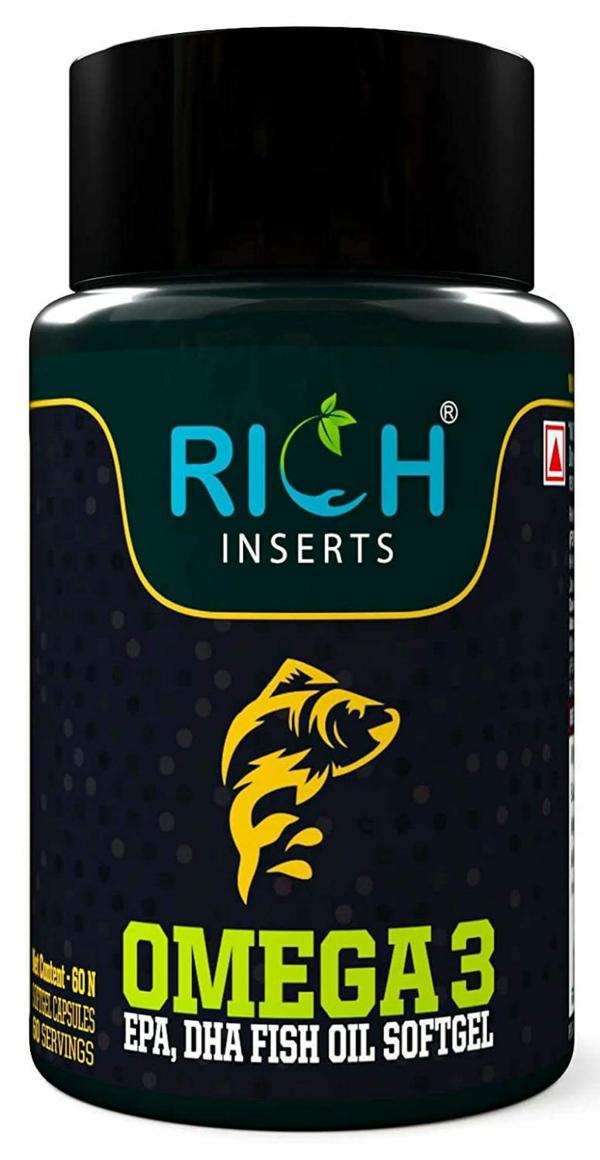 Rich Inserts Omega 3 Fish Oil Health Support For CardioVascular