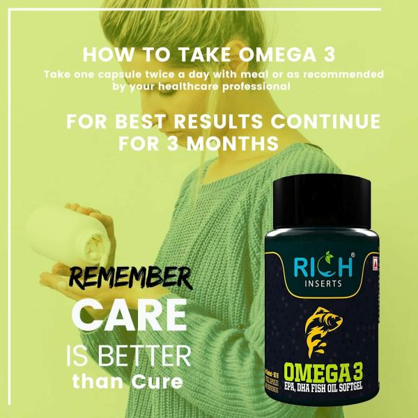 Rich Inserts Omega 3 Fish Oil Health Support For CardioVascular