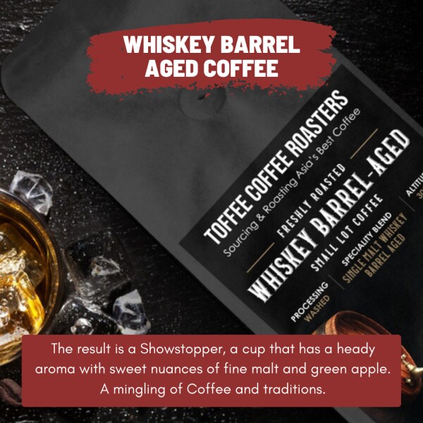 Toffee Coffee Roasters Whiskey Barrel Aged Coffee Home Espresso Machine