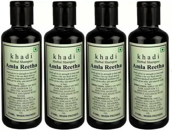 Khadi Herbal Amla Reetha Shampoo, Anti-Dandruff, Anti-Hair Fall, Color  Protection, Damage Repair, Nourishment And Moisturization - 840 Ml (Pack Of  4) - JioMart