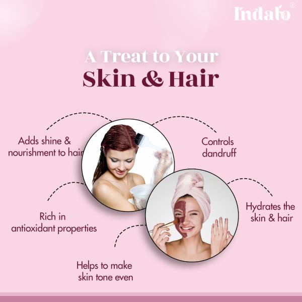 Indalo Rose Petal Powder for Skin & Hair Even Skin Tone & Dandruff