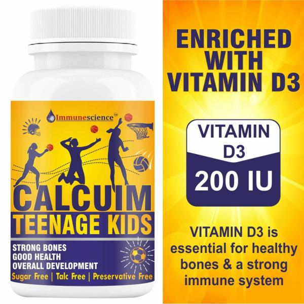 Immunescience Calcium Tablets For Kids 90 Tablets JioMart