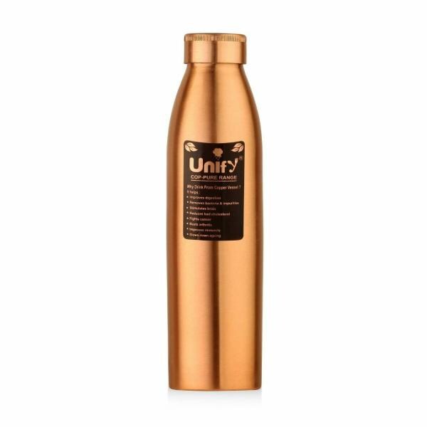 Unify Brown Lacquered Copper Water Bottle 1 L - JioMart
