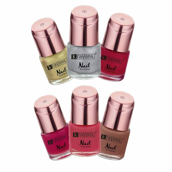 Krayons Crazy Gel Nail Enamel Waterproof Multicolor 8 ml Each Combo