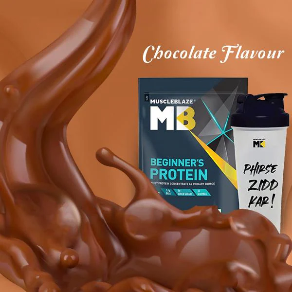 MuscleBlaze Beginner's Whey Protein Powder Supplement (Chocolate, 1 kg
