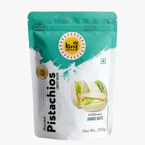 KING UNCLE ROASTED AND SALTED CALIFORNIAN PISTACHIOS/ PISTA DODI 200G