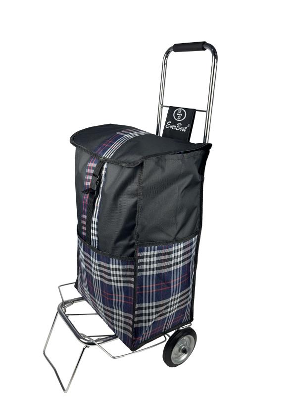 EB EVER BEST Foldable Shopping Trolley Bag with wheels Steel Finish
