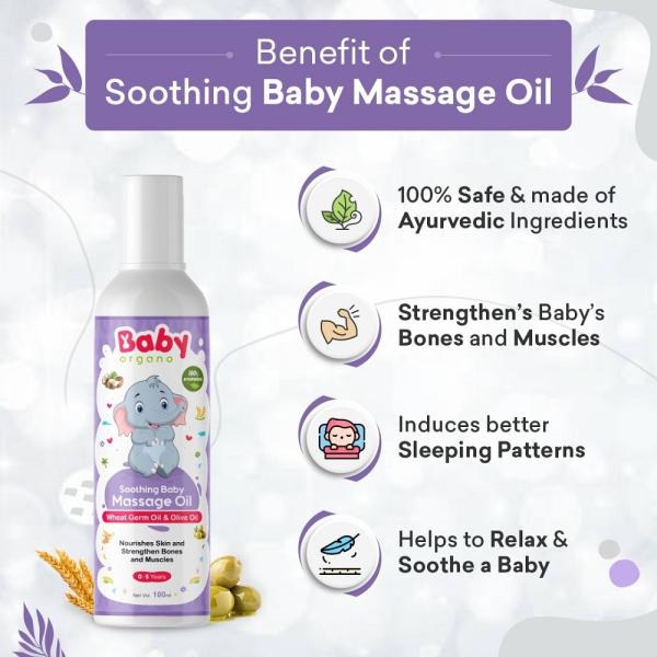 Baby Organo Soothing Baby Massage Oil Nourishes Skin and Strengthen