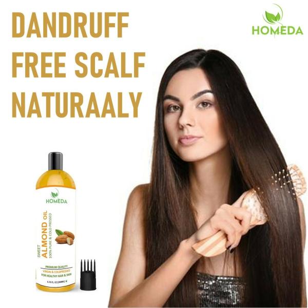 Homeda Pure Cold Pressed Sweet Almond Oil (400 ml) for Face, Hair Growth, Skin, Baby Massage