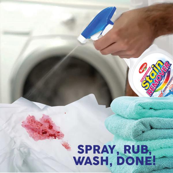 Senu Prewash Fabric Stain Remover 600 ml Enzyme Based Removes Food
