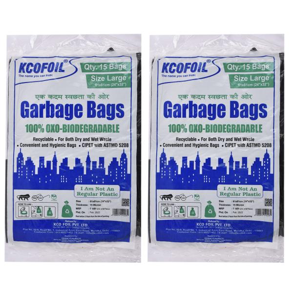 KCOFOIL ECO FRIENDLY OXOBIODEGRADABLE GARBAGE BAG 24"X32" Inc