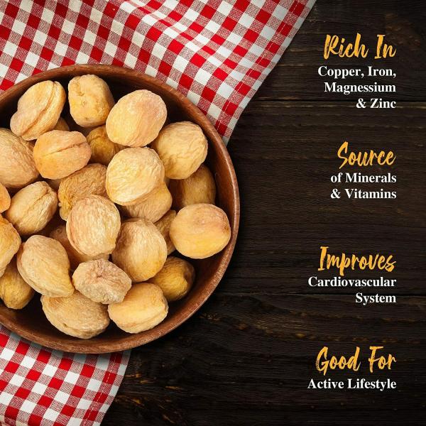 Town Grocer Dried Apricot 500g Each (Pack of 2), Dehydrated Sweet Dried Fruit High Fiber Fruit