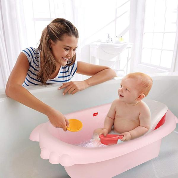 Luvlap Pink Cool Pool Baby Bathtub With Newborn Bath Chair And Shower