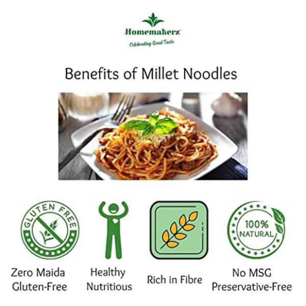 Homemakerz Ragi Millet Noodles 400 gm Pack of 2 (2*200g) Gluten Free