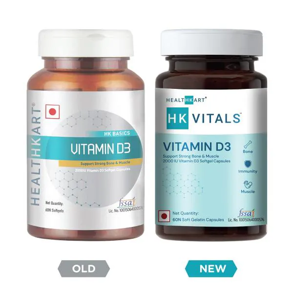 HealthKart HK Vitals Vitamin D3 (2000 IU), For Immunity, Muscle
