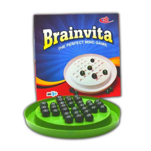 Kids Mandi Brainvita Mind Challenging Board Game with 32 Marbles