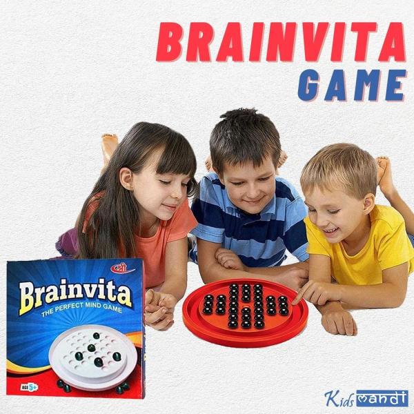 Kids Mandi Brainvita Mind Challenging Board Game with 32 Marbles