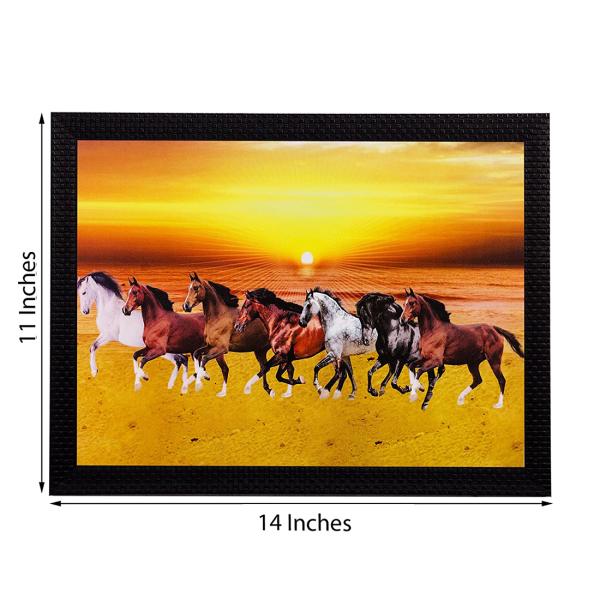 Ecraftindia Running Lucky Horses UV Art Painting 35 X 27 cm - JioMart