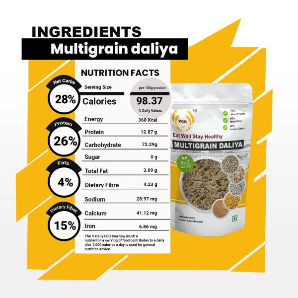 VGBNP 100 natural & Original Multigrain Mix daliya ( Mix grain Dalia) Pure Multiseeds Mix