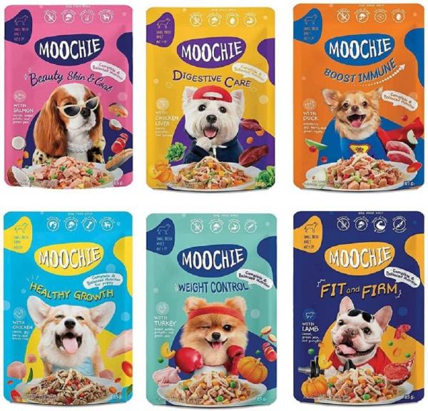 Moochie Wet Dog Food GrainFree Dog Treats Complete Mix (36 Assorted Pouches* 85gm) JioMart