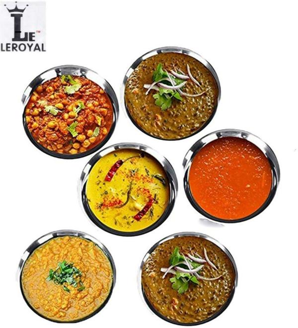 LEROYAL Classic Stainless Steel 220 ml Vegetable Bowl (Pack of 6) JioMart