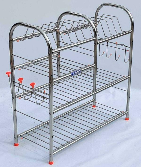 TSW Stainless Steel Round Pipe Stand Utensil Kitchen Rack,Silver JioMart