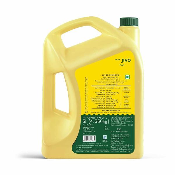 Jivo Canola Cold Press Edible Oil 5 Litre + Jivo Pomace Olive Oil 1