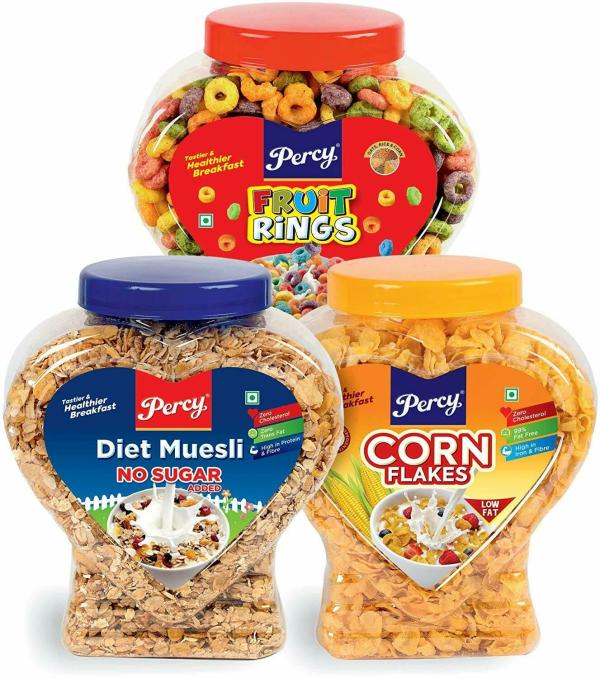 Percy Breakfast Combo (Diet Muesli No Sugar, Classic Cornflakes, Fruit